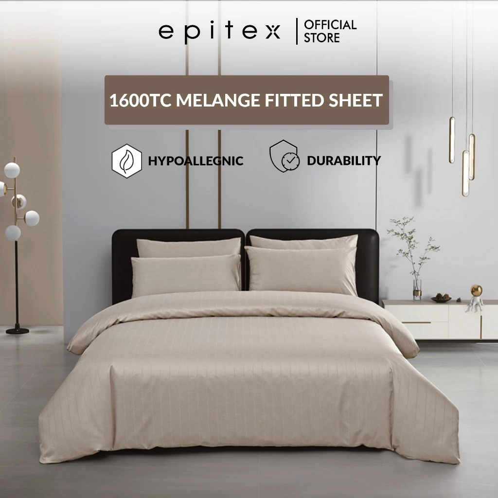 Epitex Melange 1600TC Tencel Blend Dobby Fitted Sheet Set