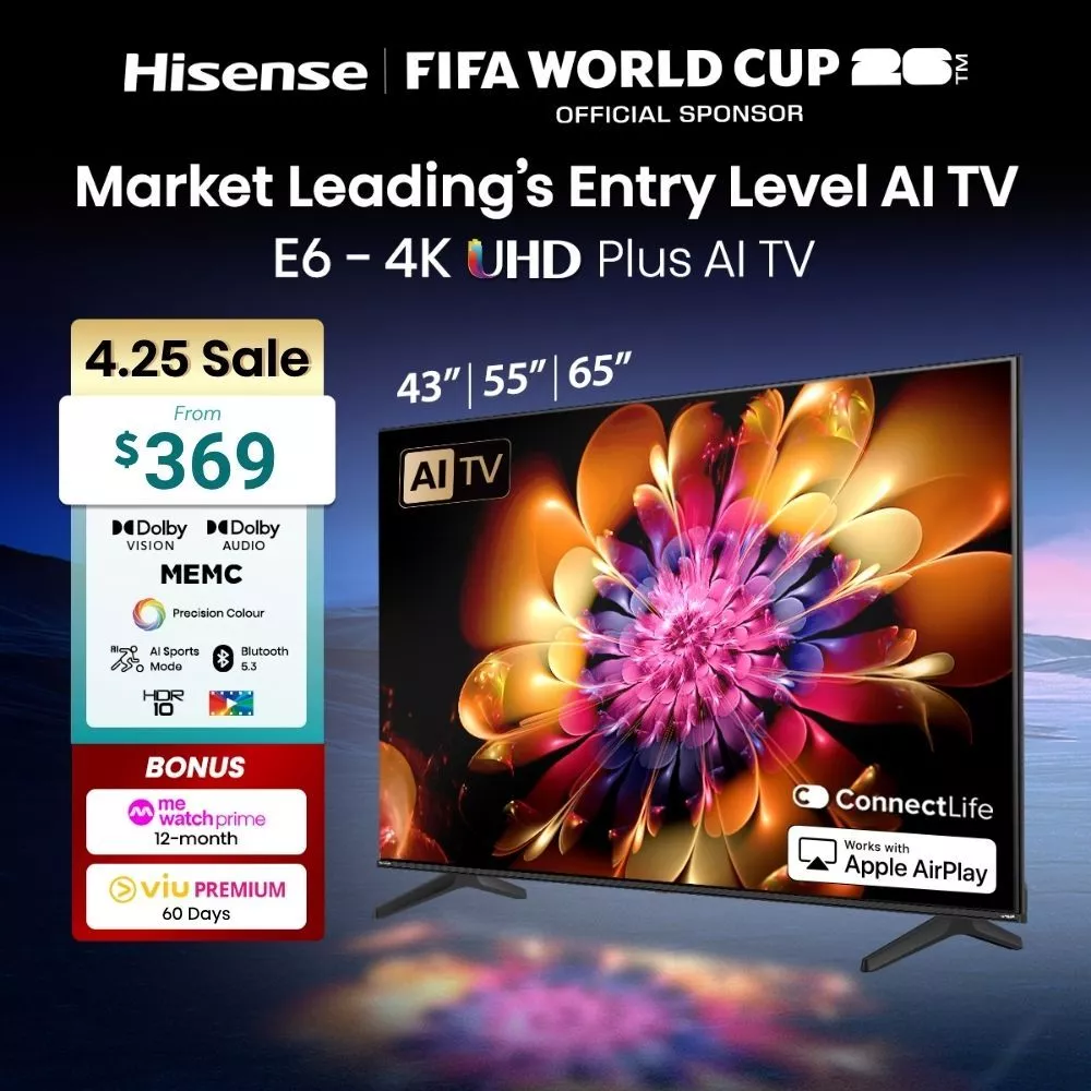 Hisense E6Q 43/55/65 inch 4K UHD Plus AI TV